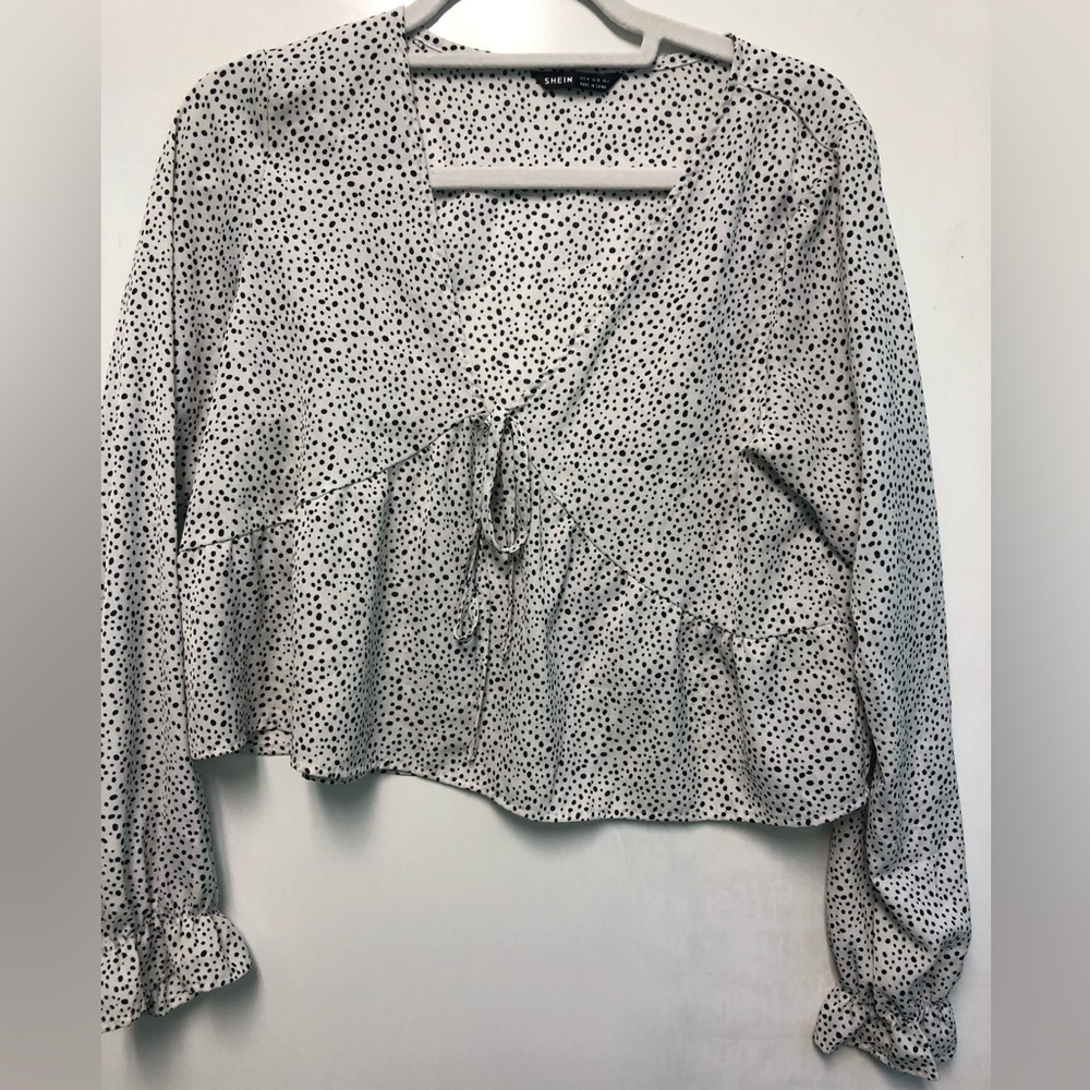 Shein crop top with tie, size M